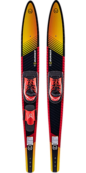 2026 HO Sports Burner Combo Waterskis Con Fijación Blaze H22BU-67 - Black / Naranja / Rojo